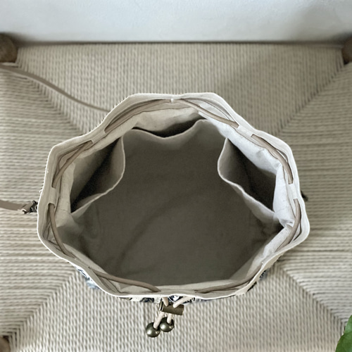 ⚮̈ミナペルホネン rosy beige シプリバッグ 巾着ショルダーバッグ